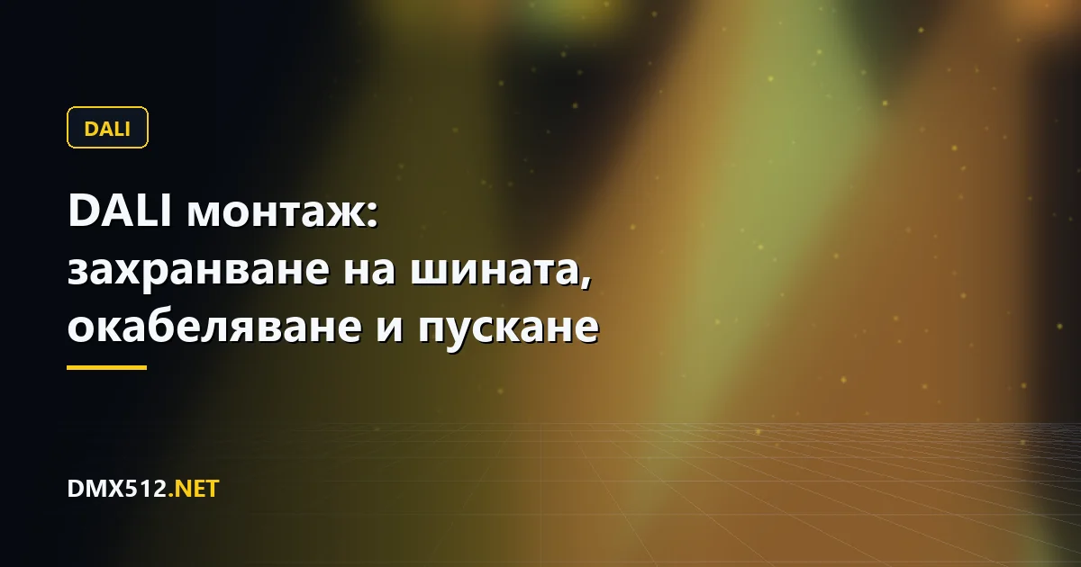 DALI монтаж: захранване на шината, окабеляване и пускане