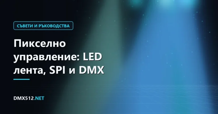 Пикселно управление: LED лента, SPI и DMX
