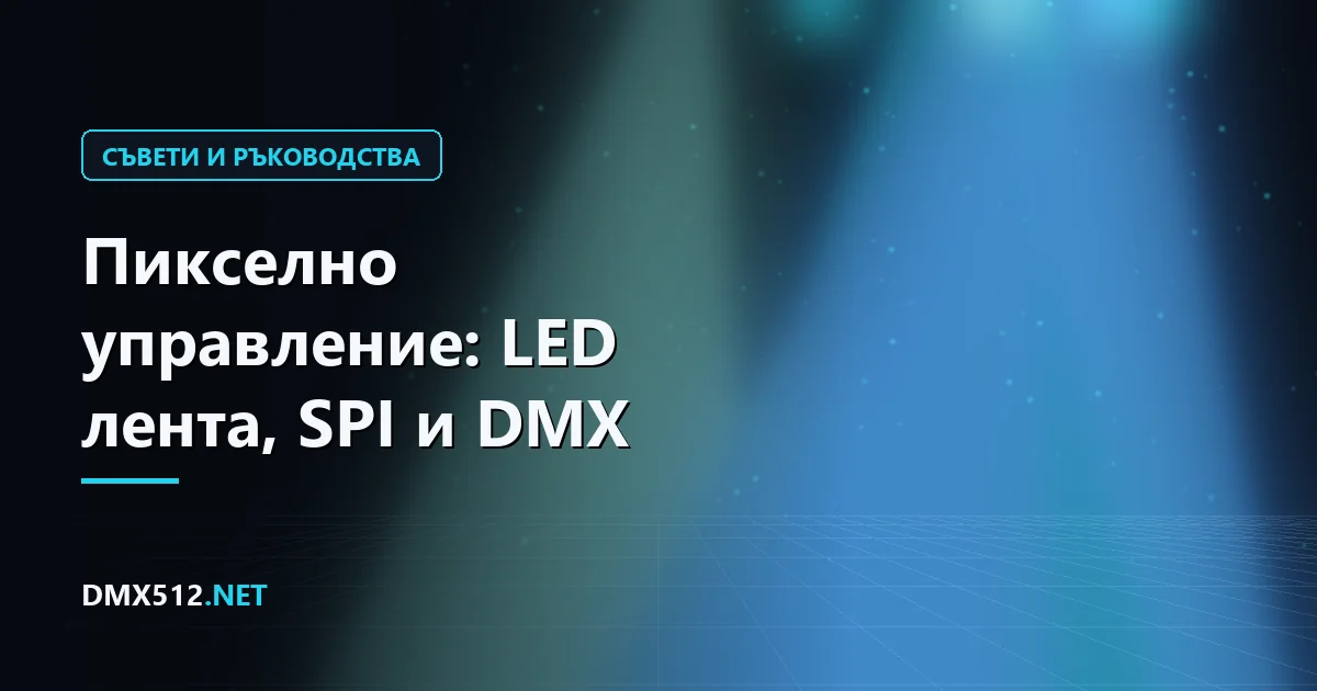 Пикселно управление: LED лента, SPI и DMX